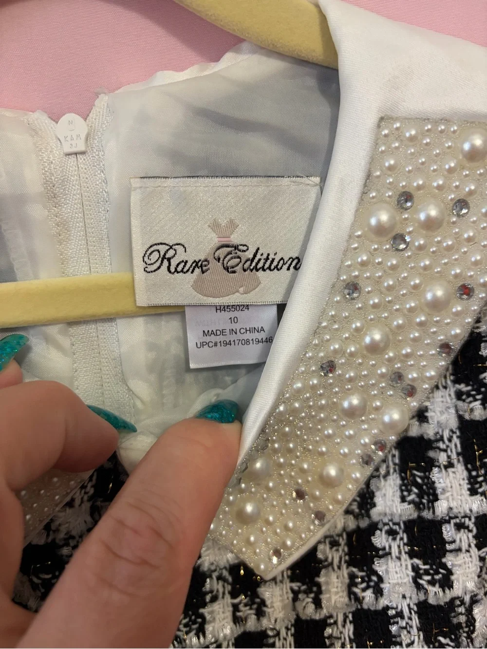 Rare Editions Black & White Tweed Dress size 10